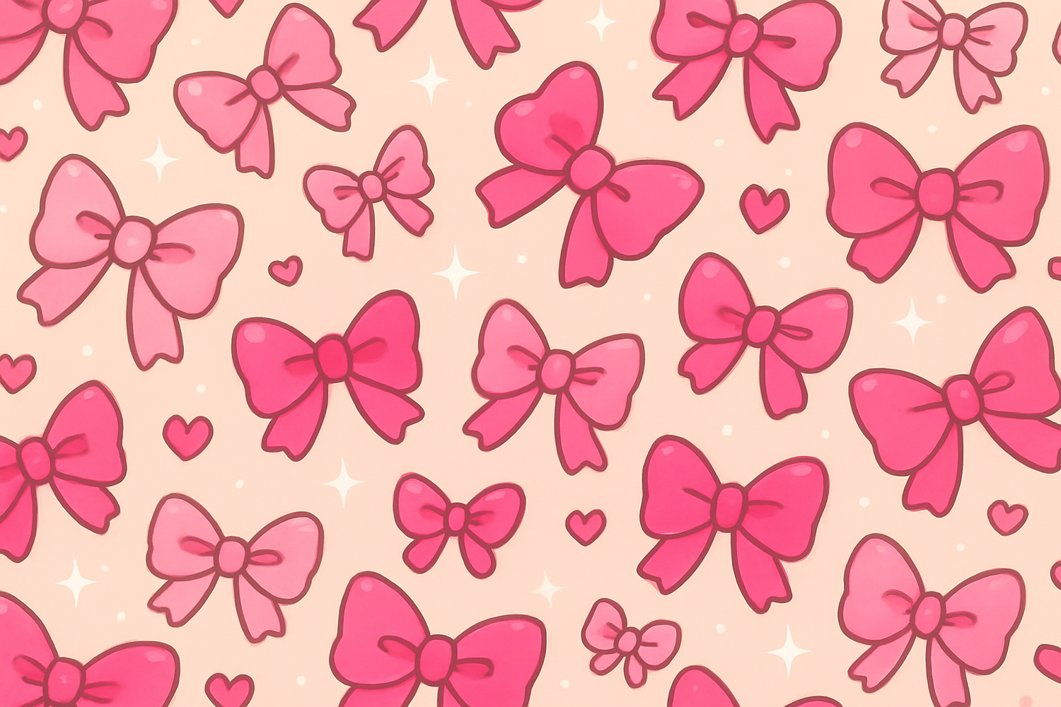 Pink bows cartoon wallpaper
